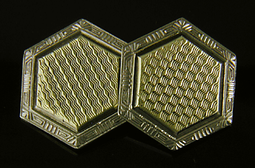 Antique 14kt yellow and white gold cufflinks. (J8836)