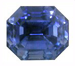 A steely blue elongated octagon Sapphire. (CS8663)
