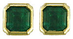18kt yellow gold emerald earrings.