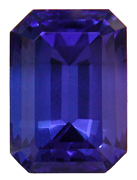 3.83 cts emerald-cut tanzanite with exceptional bluish-violet color. (CS4875)