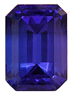3.83 cts emerald-cut tanzanite with exceptional bluish-violet color. (CS4875)