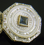 Art Deco sapphire cufflinks. (J9318)
