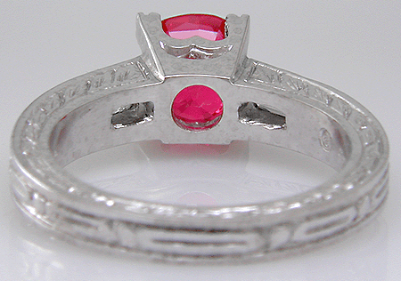 Inside of flame spinel ring.