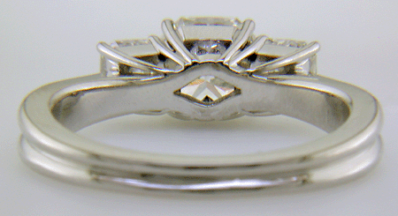 Inside view of custom platinum ring.