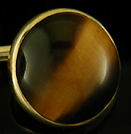 George Street Tiger Eye cufflinks crafted in 14kt gold. (J9133)