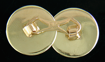 Backside of antique 14kt gold cufflinks. (J6504)
