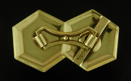 Antique arabesque cufflinks set with diamonds. (CL9595)