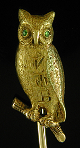Victorian owl stickpin. (J9249)