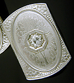 Intricately engraved diamond cufflinks. (J9243)