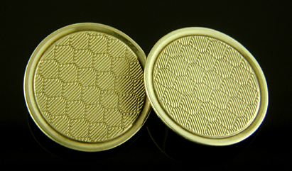 Art Deco honeycomb cufflinks. (J9366)