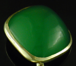 Charles Keller green quartz cufflinks. (CL9600)