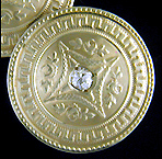 Compass rose sapphire and diamond cufflinks. (J9230)