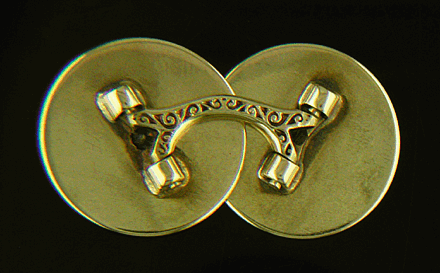 Antique 14kt yellow gold Larter diamond cufflinks. (J7395)