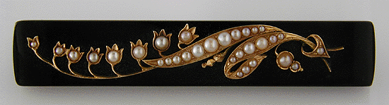 Victorian Lily of the Valley rose gold brooch. (J5335)