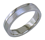 Gents Platinum Wedding Band with Satin and Bright Finish