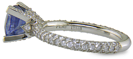 Close-up of Bijoux Extraordinaire hallmark (BEL) and platinum mark. (J8426)