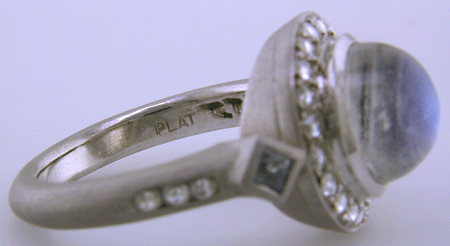 Close-up of precious metal mark (PLAT). (J8519)