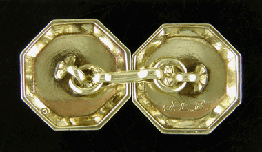 Antique 14kt white and yellow gold cufflinks. (J8466)