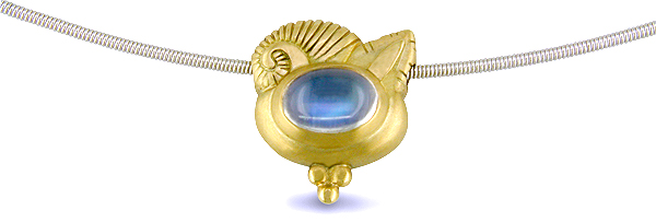 Opal and Moonstone 18kt yellow gold reverso slide necklace (J3864)