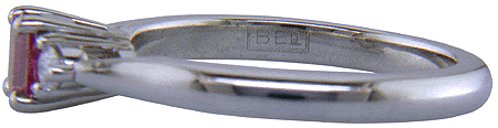 Purplish pink diamond ring with Bijoux Extraordinaire (BEL) hallmark.