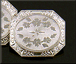 Engraved antique platinum and gold cufflinks. (J7394)
