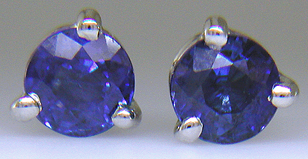 Platinum sapphire stud earrings.