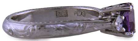 Close-up of Bijoux Extraordinaire hallmark (BEL). (J8525)