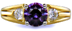 18kt Yellow Gold, Purple Sapphire and Diamond Ring. (J7248)