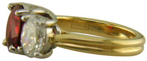 Close-up of Bijoux Extraordinaire hallmark (BEL).