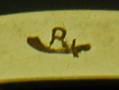 Close-up of Riker Bros. maker's mark. (BR9554)