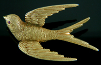 Riker Bros. swallow brooch. (J9097)
