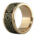 Platinum Celtic knots in a handcrafted rose gold band.