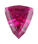 2.29 cts shield shaped Rubellite Tourmaline with a vivid purple-red color.