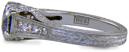 Close up of Bijoux Extraordinaire hallmark (BEL). (J6410)
