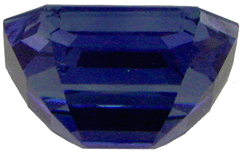 Velvety blue emerald-cut sapphire.