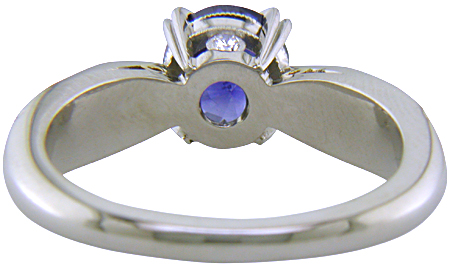 Inside view of sapphire ring with two hidden diamonds. (J5348)