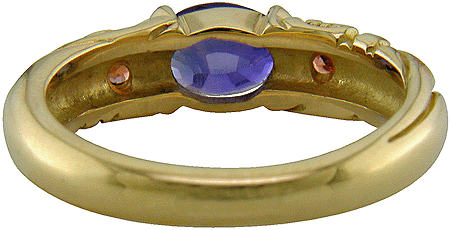 Inside view of Jungle Dreams sapphire ring.