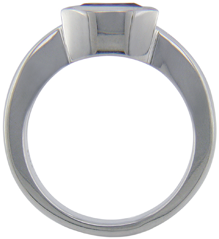 Side view trillium sapphire and diamond custom platinum ring. (J6413)