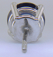 Rear view of platinum sapphire stud earrings.