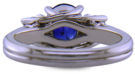 Inside view of sapphire trellis ring. (J6401)