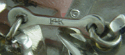 Close up of precious metal marks. (J7443)