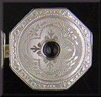 Elegantly engraved sapphire and diamond cufflinks. (J8736)