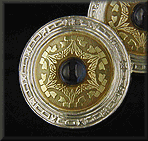 Elegant antique cufflinks with sapphires crafted in yellow and white gold. (J8474)
