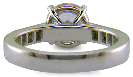 Inside view of custom diamond ring.