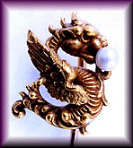 Victorian stickpin with sea serpent and pearl. (J4805)