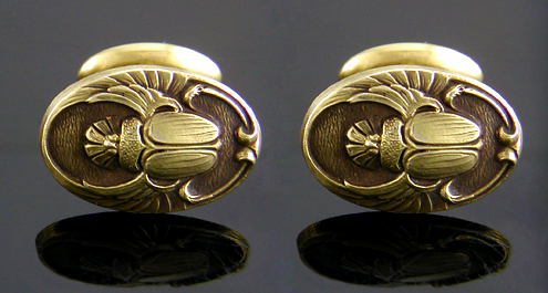 Sloan & Company Egyptian Revival cufflinks. (J9509)
