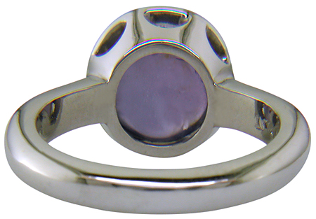 Inside view of star sapphire ring.