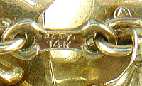 Close up of precious metal marks. (J6828)