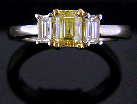 Fancy Yellow diamond ring.