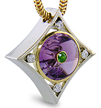 Custom amethyst and diamond pendant.